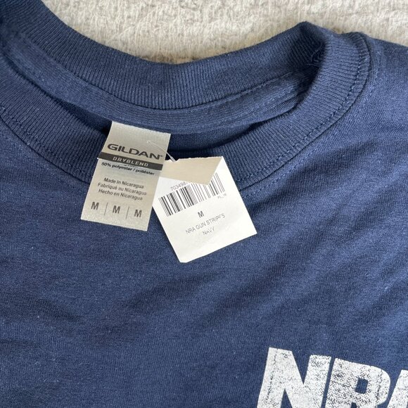 NRA T Shirt Mens Medium American Flag Navy Blue 2nd Amendment Guns Hunting - Picture 4 of 12